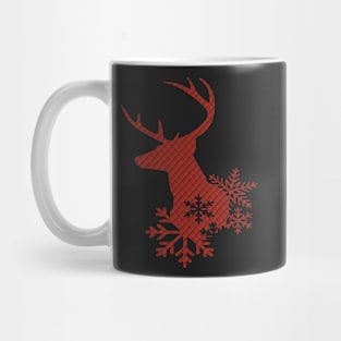 Red Plaid Christmas Deer Mug